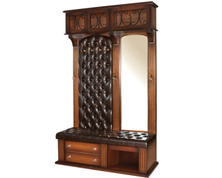 Прихожая "Тауэр Гранд"- 4 (Орех/ искусственная кожа - шоколад)