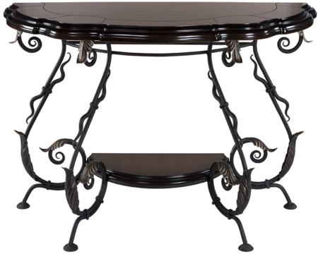 Кованый стол "Аделаида 2" (консоль) (Орех оберджин/ Шоколад амбер)