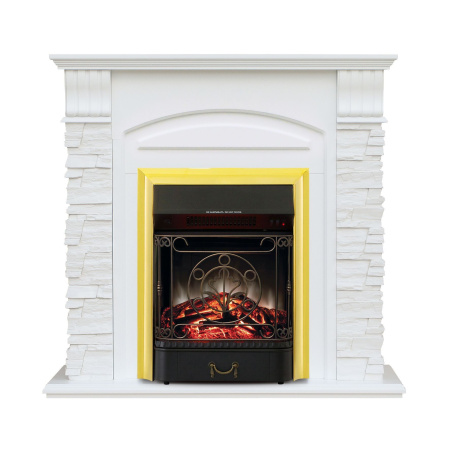 Каминокомплект портала Alioth New STD-ASP с электрокамином Royal Flame Majestic FX M Brass