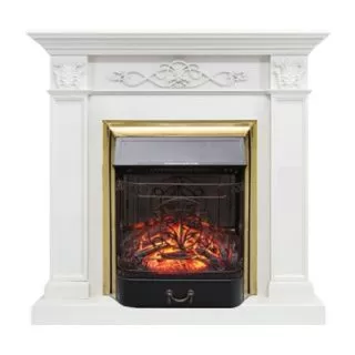 Каминокомплект портал Verona Corner STD-ASP с электрокамином Royal Flame Majestic FX M Brass