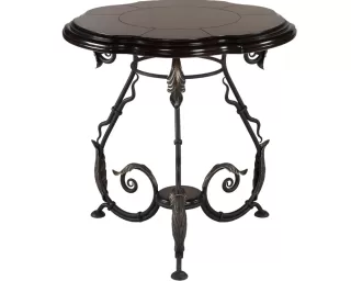 Стол кованый "Аделаида 4" (круглый) (Орех/Шоколад амбер)