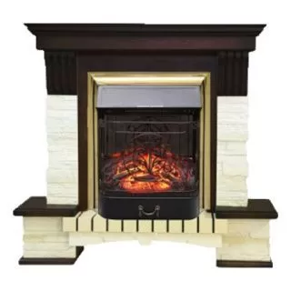 Каминокомплект Stone Montebello STD-ASP с электрокамином Royal Flame Majestic FX M Brass