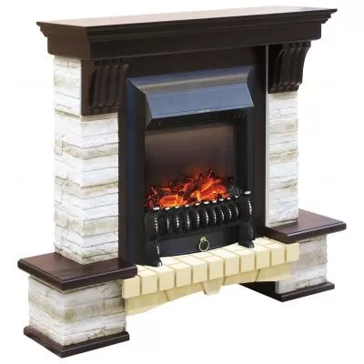 Каминокомплект Stone Montebello STD-ASP с электрокамином RealFlame Fobos-S Lux BL LT