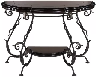 Кованый стол "Аделаида 2" (консоль) (Орех оберджин/ Шоколад амбер)