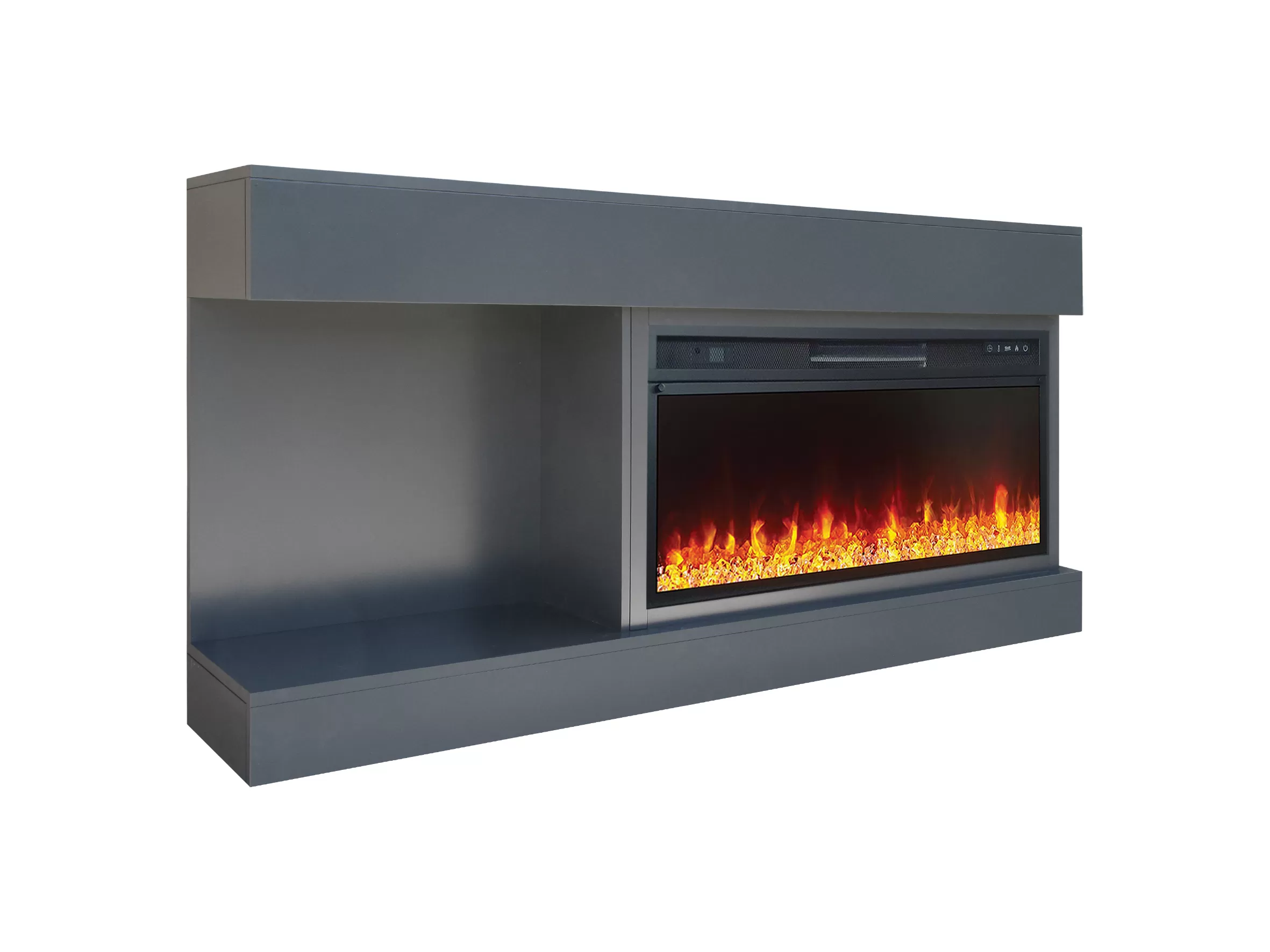 Каминокомплект Optima V42 с электрокамином Royal Flame Vision 42 LED (серый)